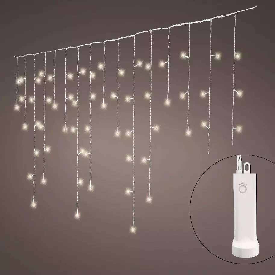 Stalactite lumineuse à piles 7 m 192 LED Durawise Blanc chaud