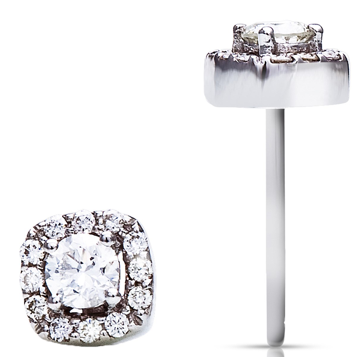Boucles d'oreilles Brillaxis diamants forme carré