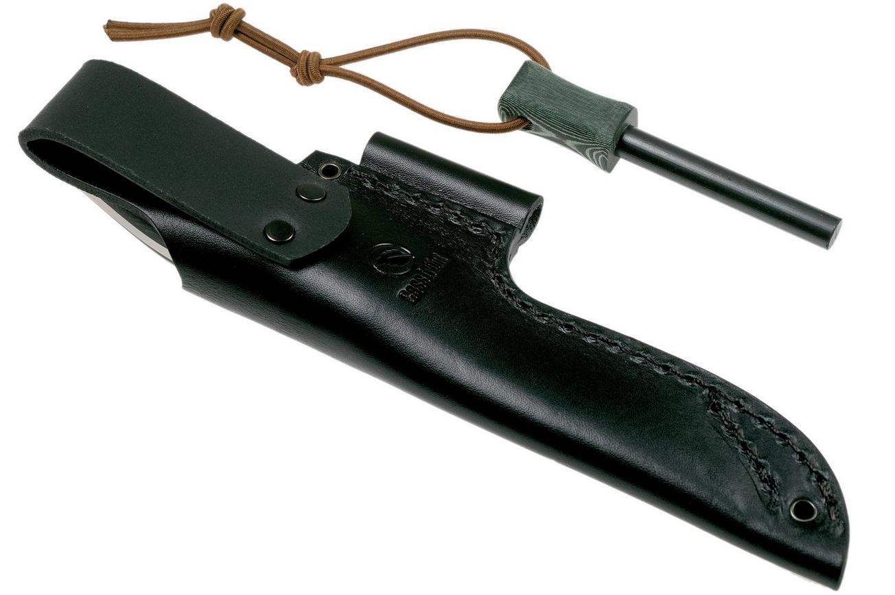 Casström No. 10 Swedish Forest Knife Green Micarta, 14C28N Scandi Grind 13127 met firesteel