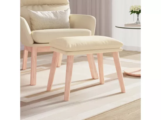 Repose-pied Crème 45x29,5x35 cm Tissu