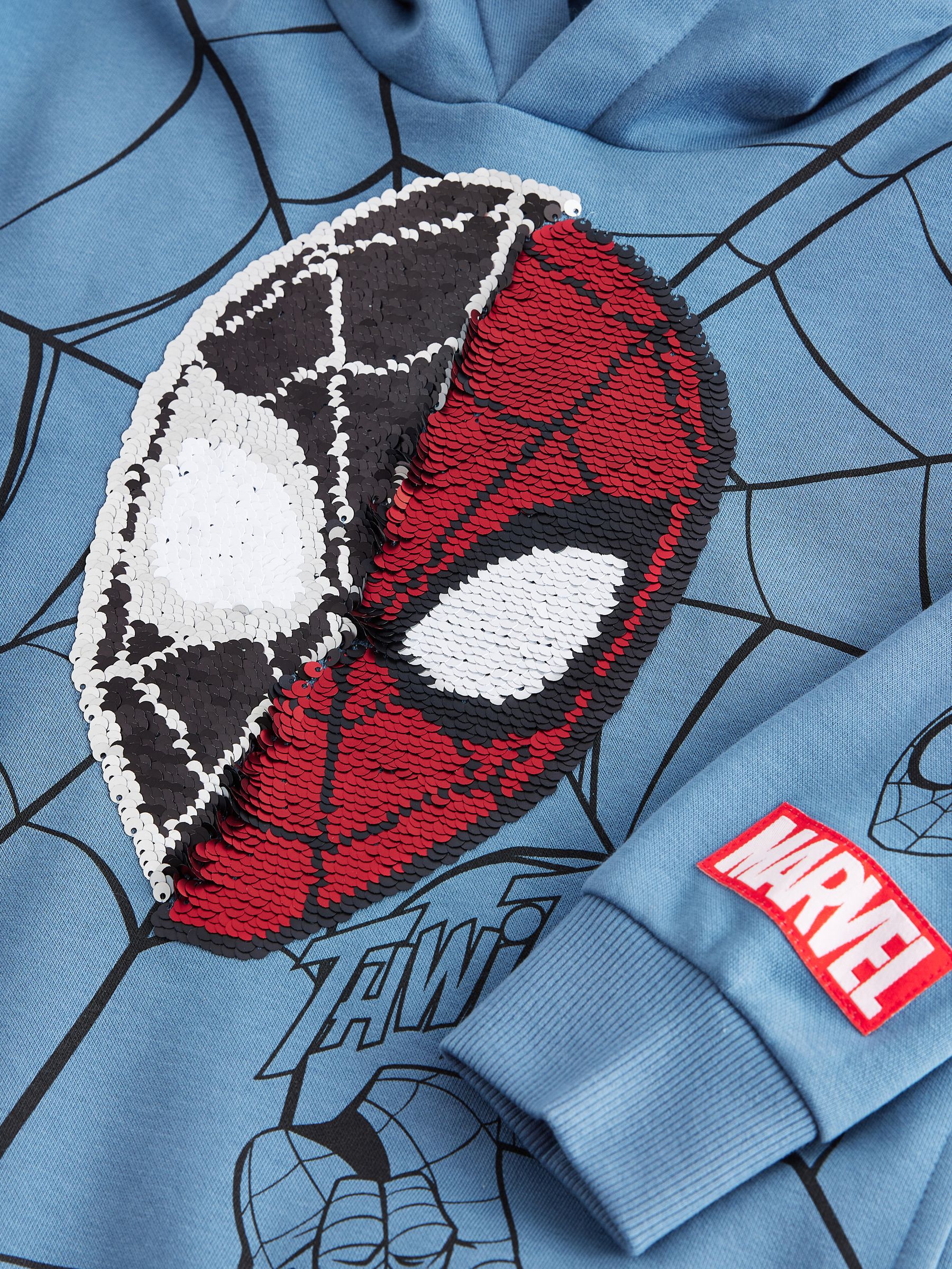 Normaal blauw - Spiderman Flip Sequin Hoodie (3-16yrs)