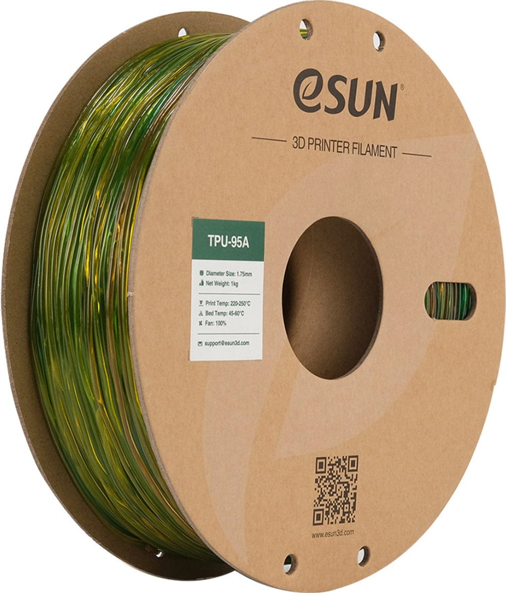 eSUN  TPU-95A Rainbow B, 1,75 mm / 1000 g    Robustes Filament mit ausgezeichneter Elastizität