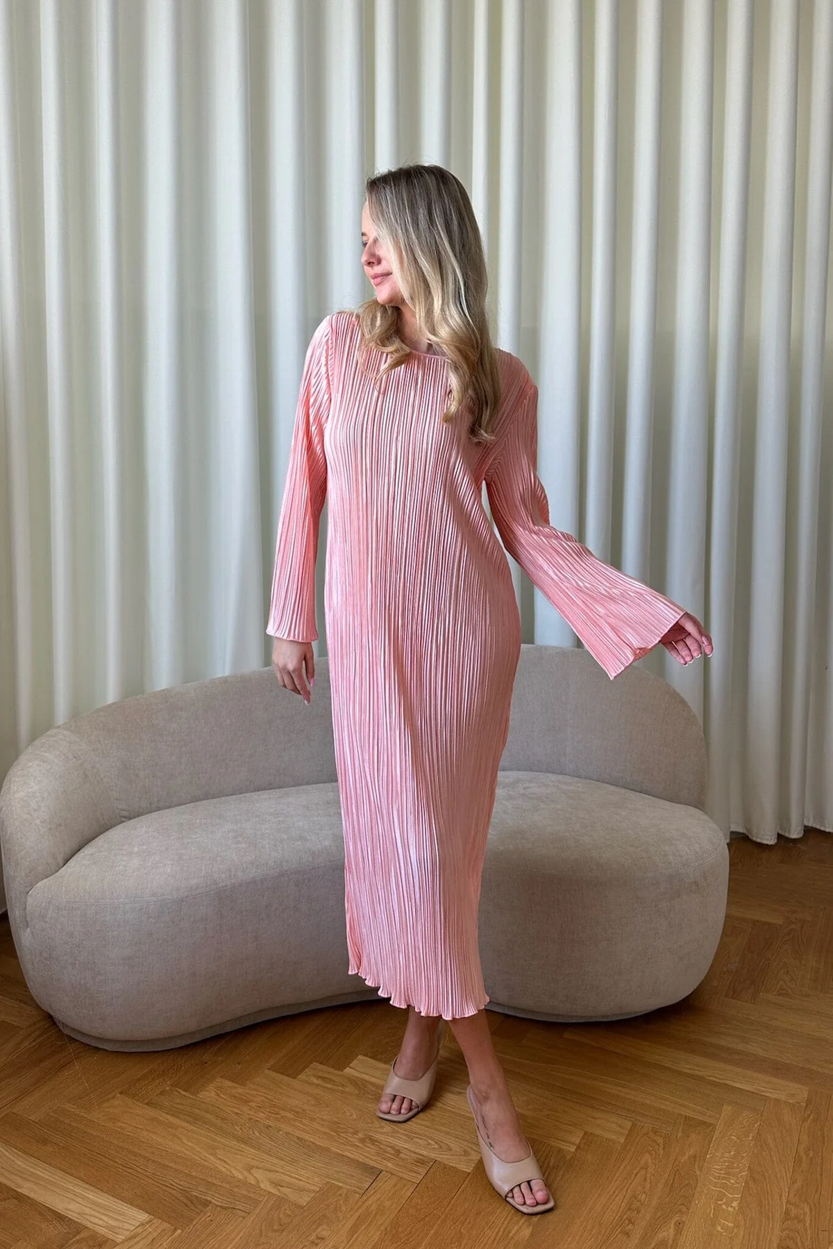 BYIC Kellyic Long Plissé Dress lp light pink