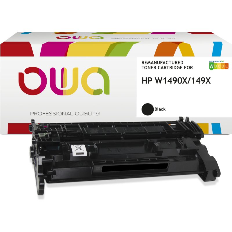Toner remanufacturé OWA - haute capacité - Noir - pour HP W1490X