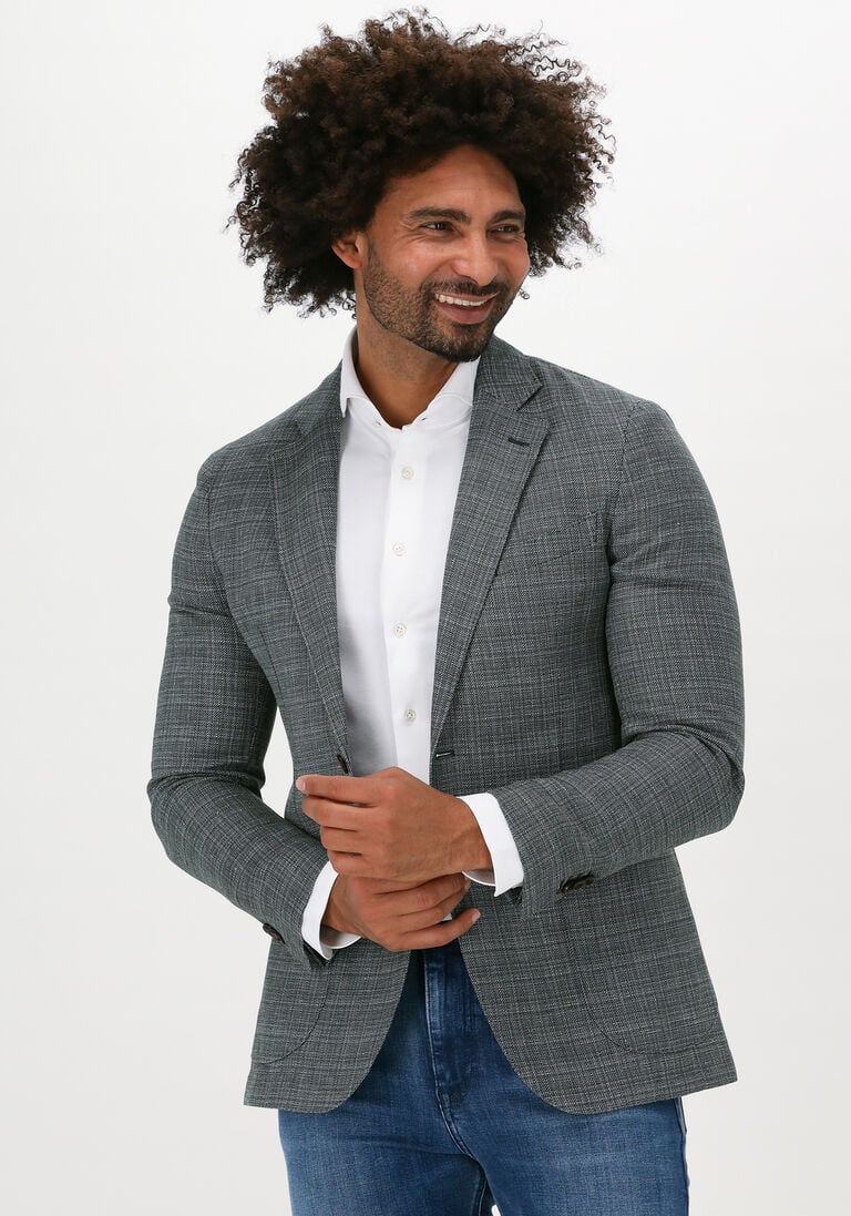 PROFUOMO donkergrijze profuomo colbert jacket woven fau