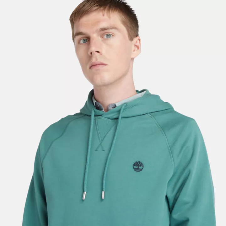 Sweat à capuche à envers bouclé pour homme en bleu sarcelle