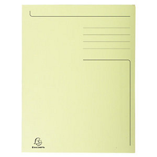 Exacompta Chemise 3 rabats sans élastique Forever en carte 280g - Jaune (lot de 50)