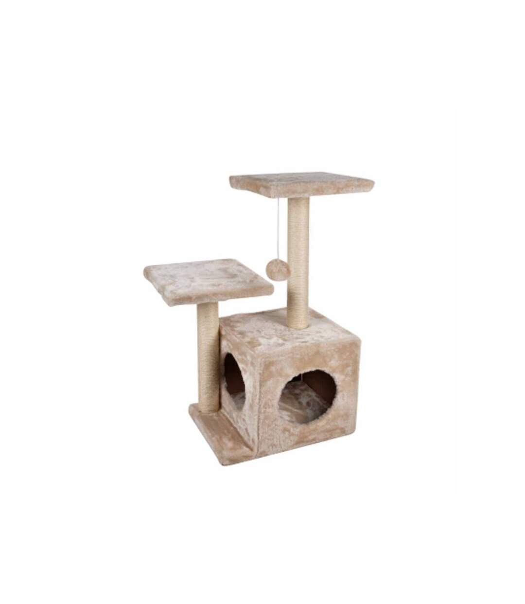 Paris Prix - Arbre à Chat Avec Niche 2 Plateformes 60cm écru