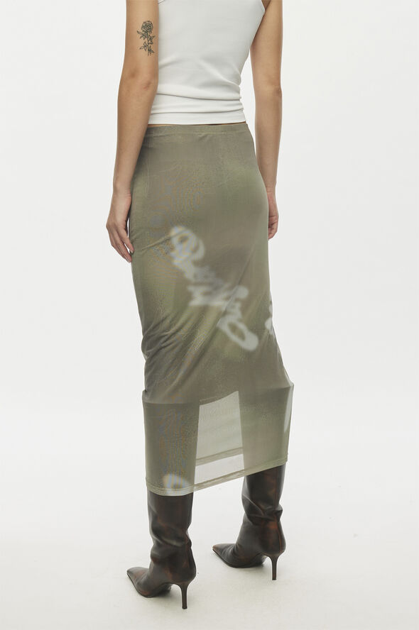 Oval Square Alicia Skirt Abbey stone scrible aop