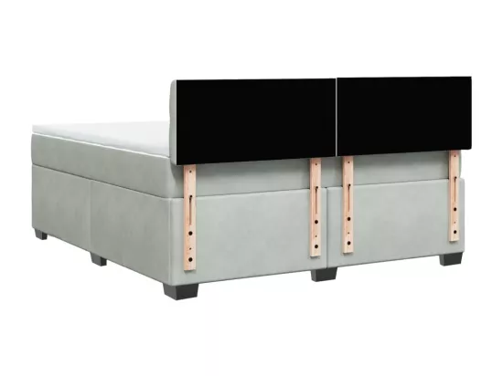 Sommier à lattes de lit et matelas Gris clair 180x200cm Velours
