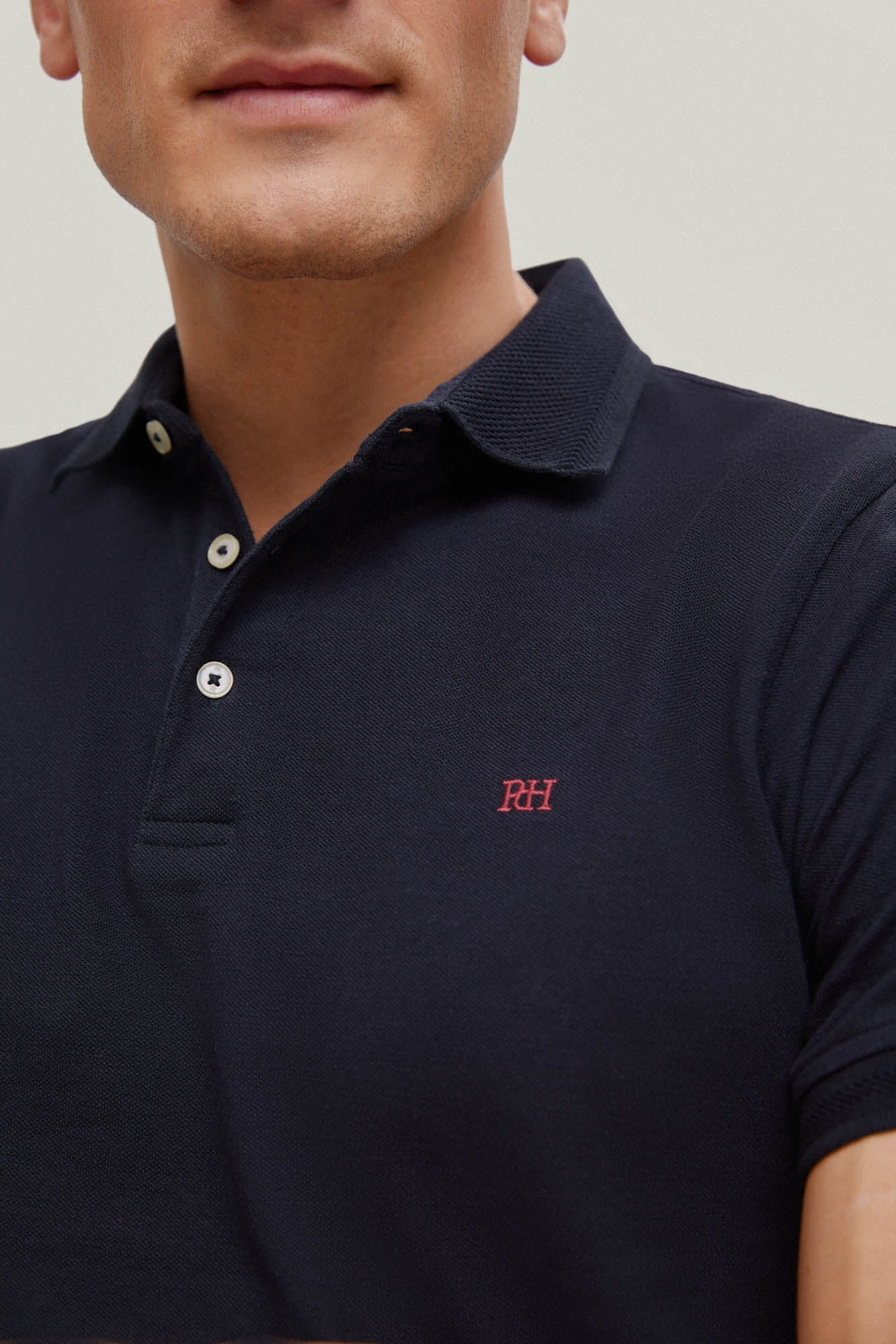 Camisa polo em piqué texturizado - Azul