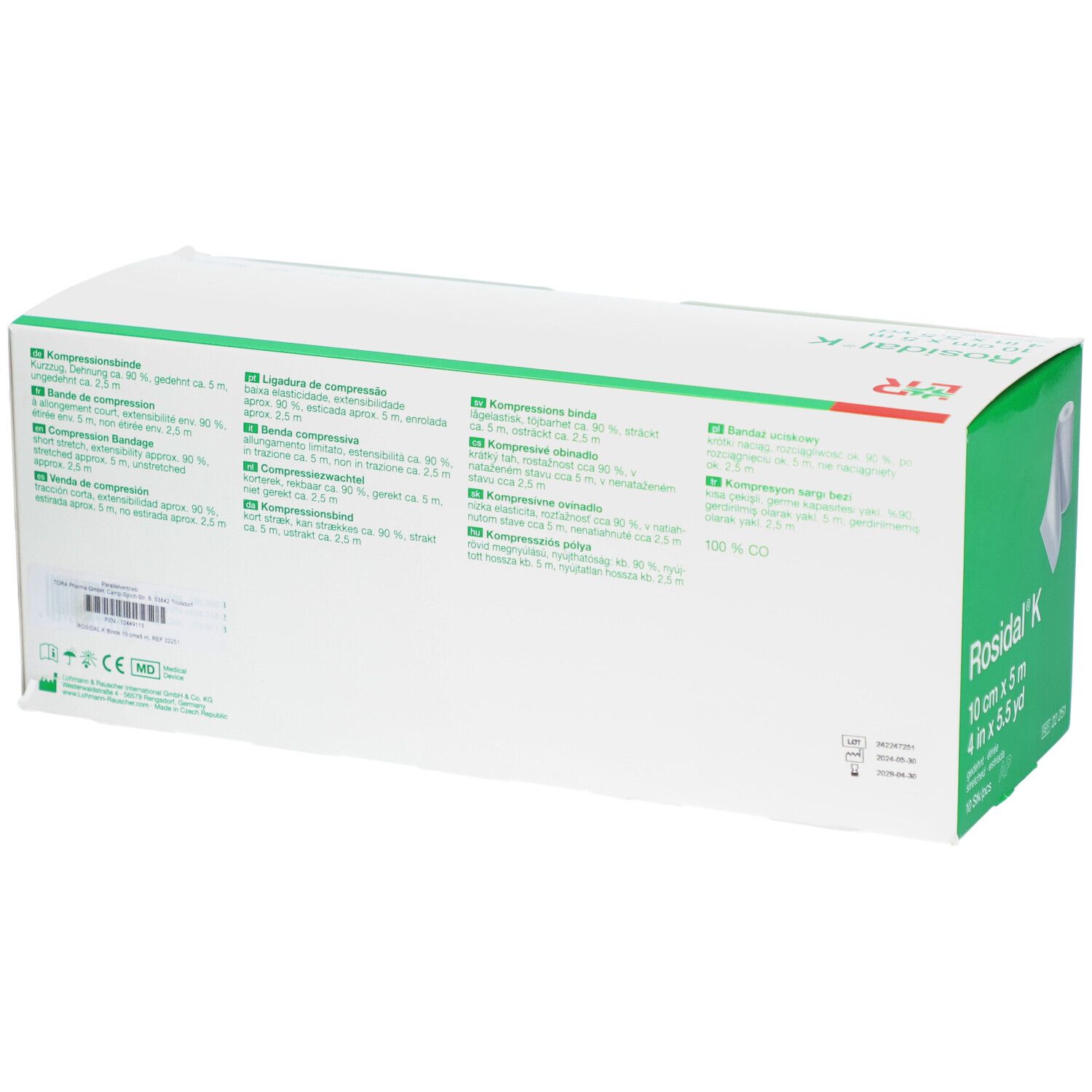 ROSIDAL K Kurzzugbinde 10 cm x 5 m