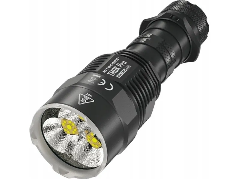 Nitecore TM9K PRO, Hånd lommelygte, Sort, Aluminium, Knapper, IP68, 3 Lampe( r)