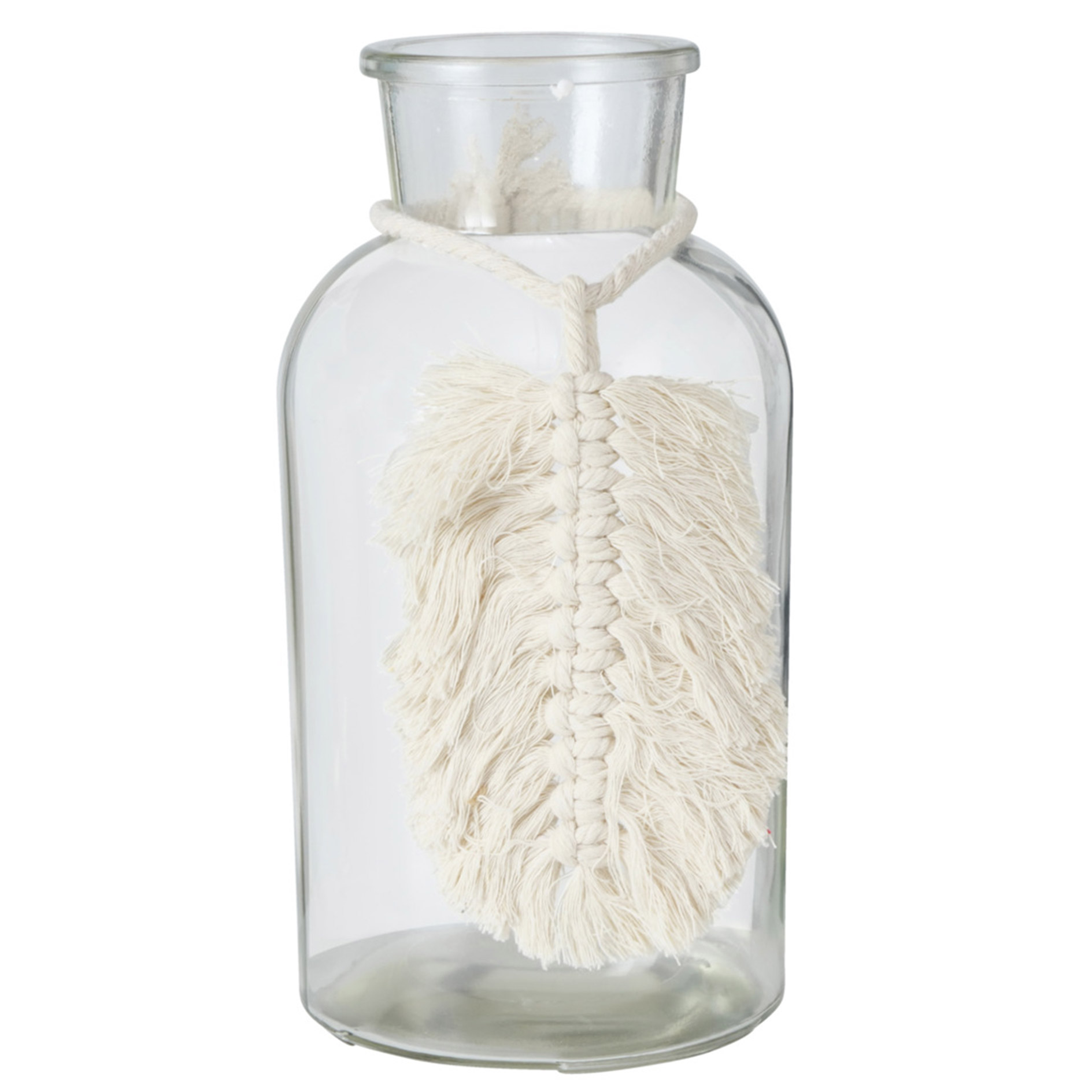 Vase - beige oder grau - Klarglas