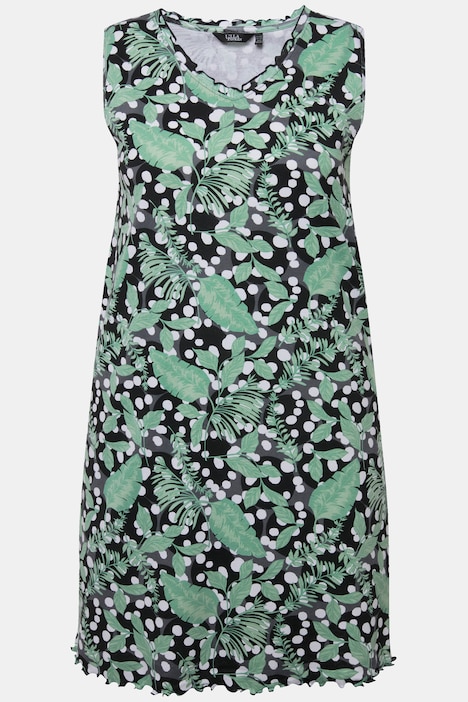 Jerseykleid, Rippjersey, A-Linie, V-Ausschnitt, ärmellos