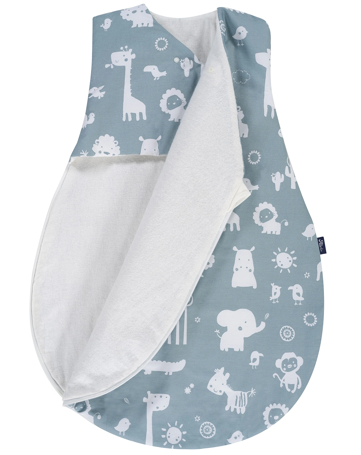 Schlafsack WICKEL-MÄXCHEN® – ZOOTIERE in graugrün