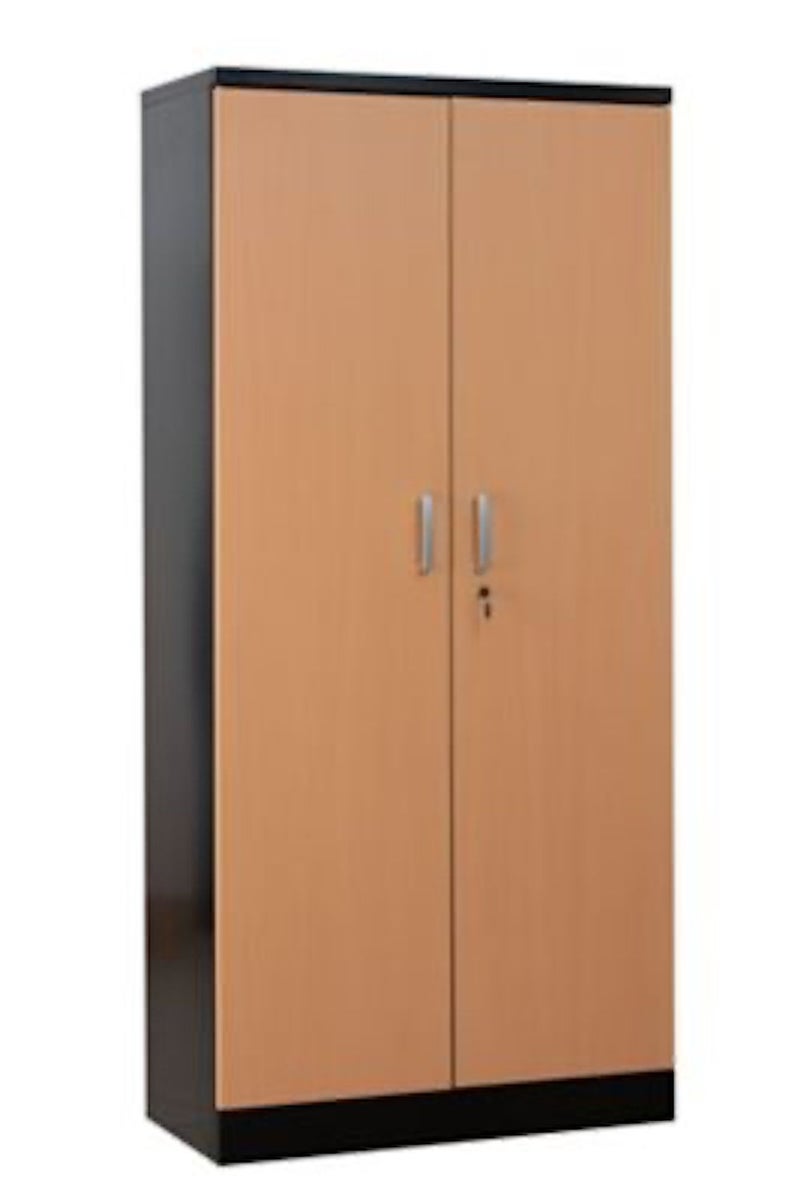 PROREGAL Beetle archiefkast met 4 legplanken, afmetingen (H x B x D): 195 x 92 x 42 cm, zwart & beuken