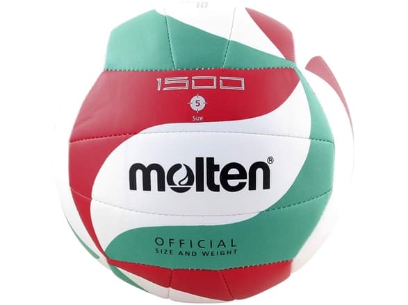 Molten V5M1500, Hvit, Lær, Syntetisk, 18-panel ball, Inne & Ute, Red, Green, Black, Mønster