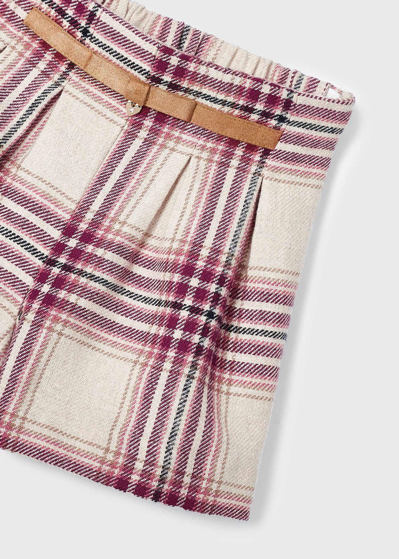 Calções xadrez para meninas