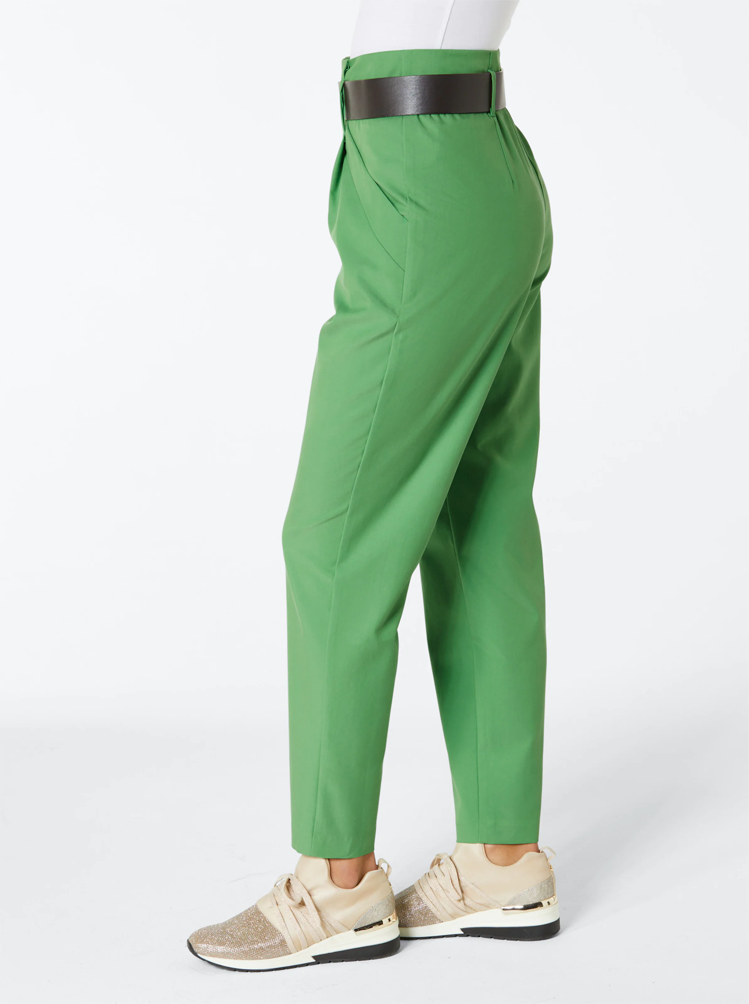 Bundfaltenhose in apfel
