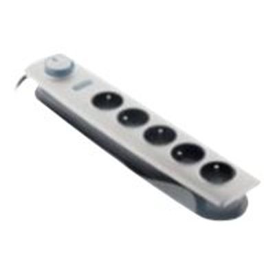otio - Multiprise parafoudre 5 prises avec interrupteur - argent