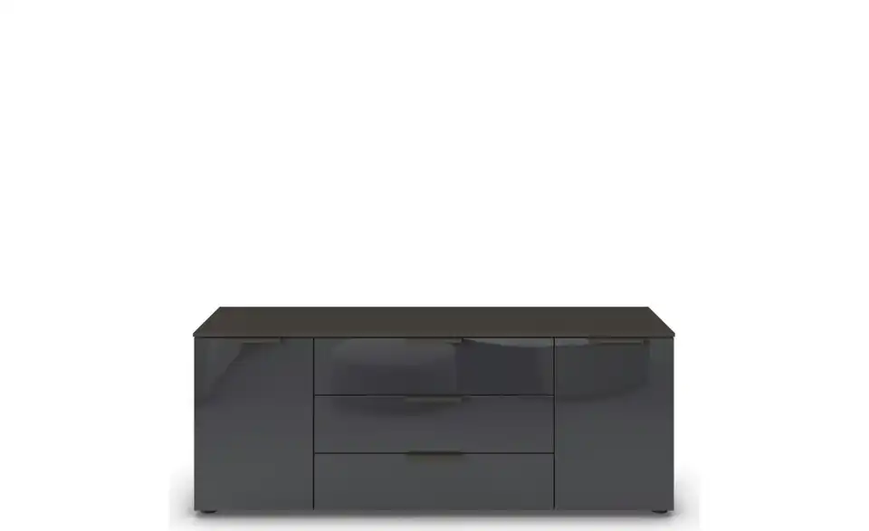 Sideboard Basaltgrau, Graphit Basaltgrau, Graphit Front: Glas, Oberboden: Dekor Graphit