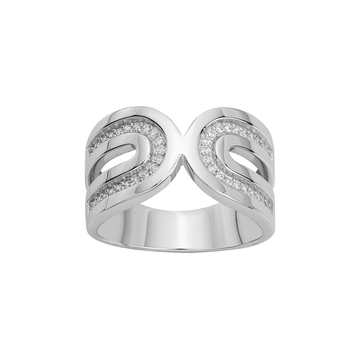 Bague en Argent avec oxyde de zirconium blanc