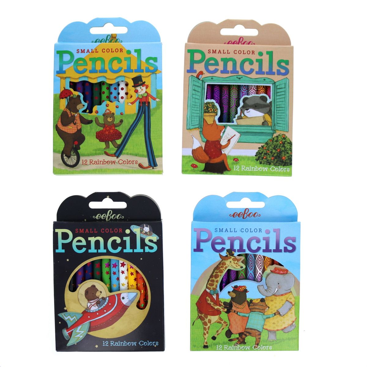Lot de 12 mini crayons de couleurs arc-en-ciel Le petit Souk