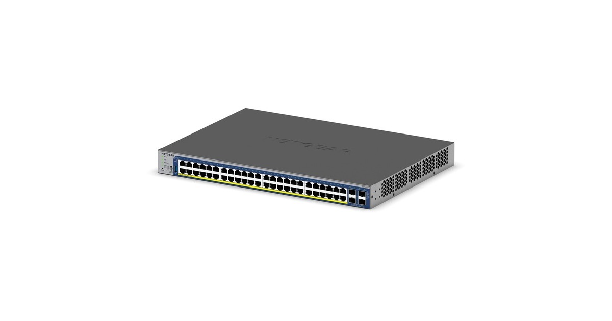 Netgear48-poorts Gigabit PoE+ Smart Switch met 4 SFP+ poorten  (Grijs, 10G, Smart Managed)