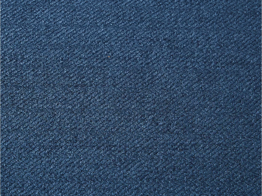Fauteuil pivotant arrondi en tissu bleu LACARA II