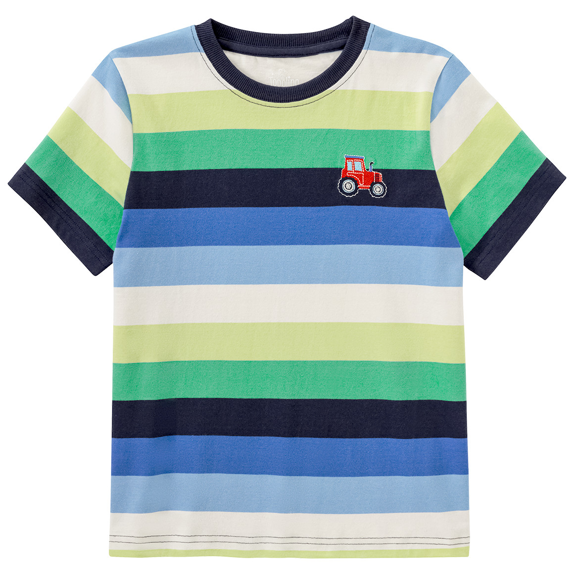 Topolino Jungen T-Shirt mit Streifen dunkelblau / grün / creme