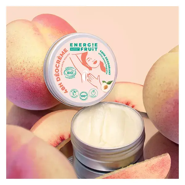 Creme Energético de Frutas Decocreme 48h Pêssego Branco Orgânico 45g