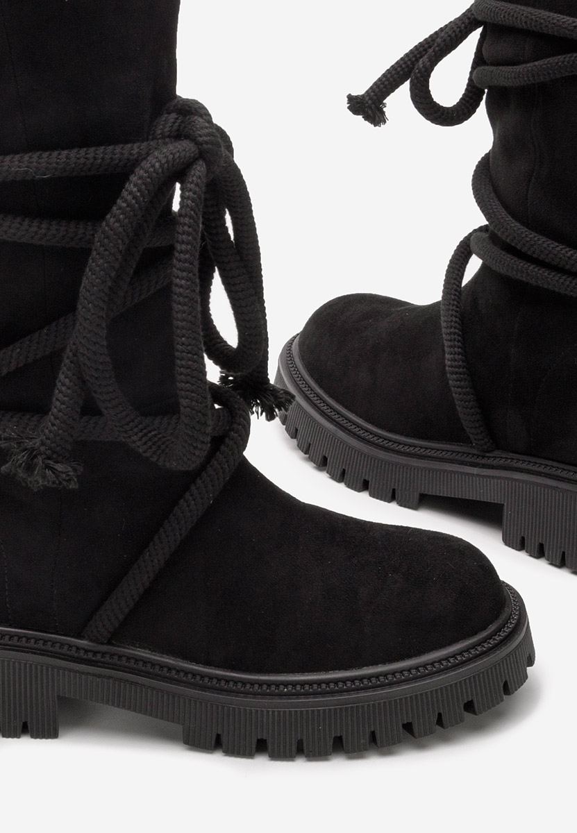 Bottes plates femme noires Iekna