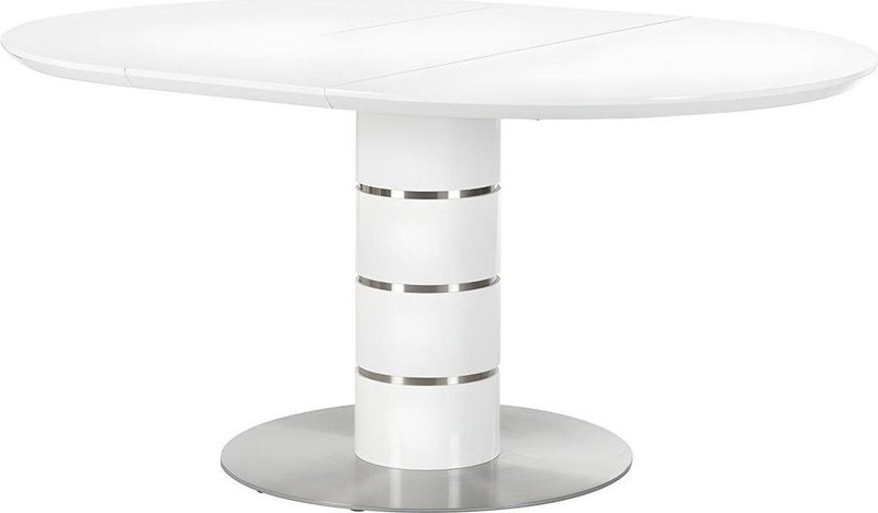 CUSCO - Uittrekbare Eettafel - Wit - MDF en Roestvrij Staal