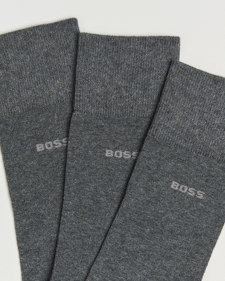 BOSS BLACK 3-Pack RS Uni Socks Medium Grey