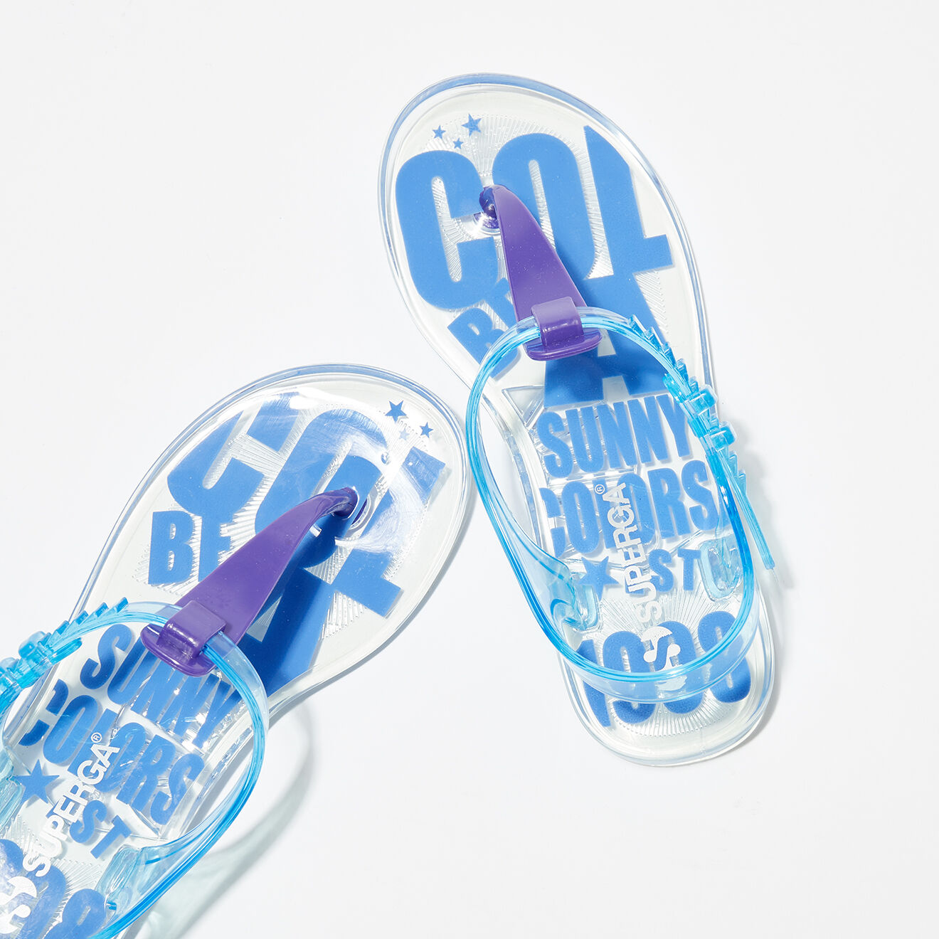 Superga Slingbacks transparentes bleu/violet