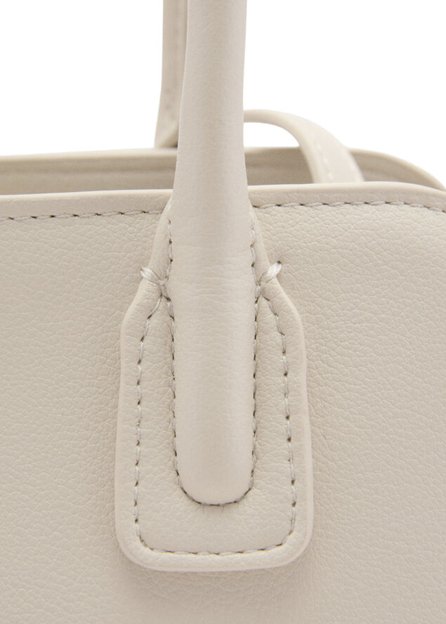 MANGO Double-handle bowling bag Natural white