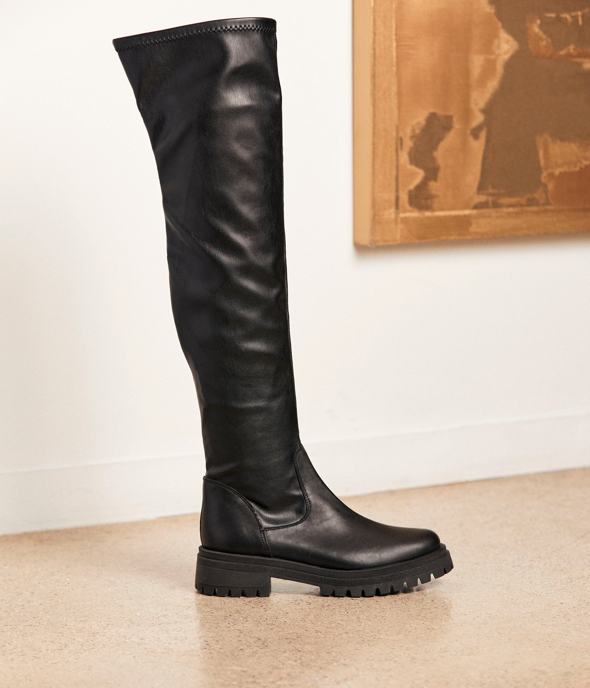 Cuissardes cuir noir Auxana