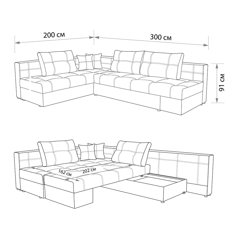 VitaliSpa Ecksofa MILTON Schlaffunktion Couch Schlafsofa Bett Bettkasten Taschenfederkern Sofa XXL