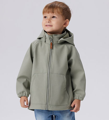 Name It Softshelljacke m. Fleece - NmmAlfa08 - Shadow m. Magisch
