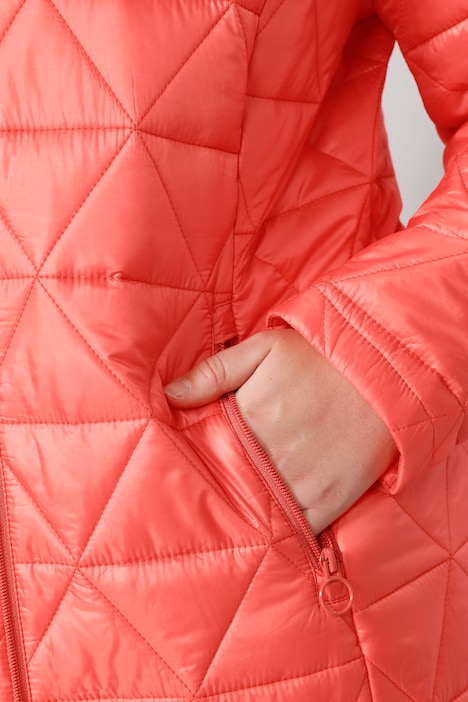 Steppjacke, Classic Fit, Rhombenstepp, Stehkragen, Langarm