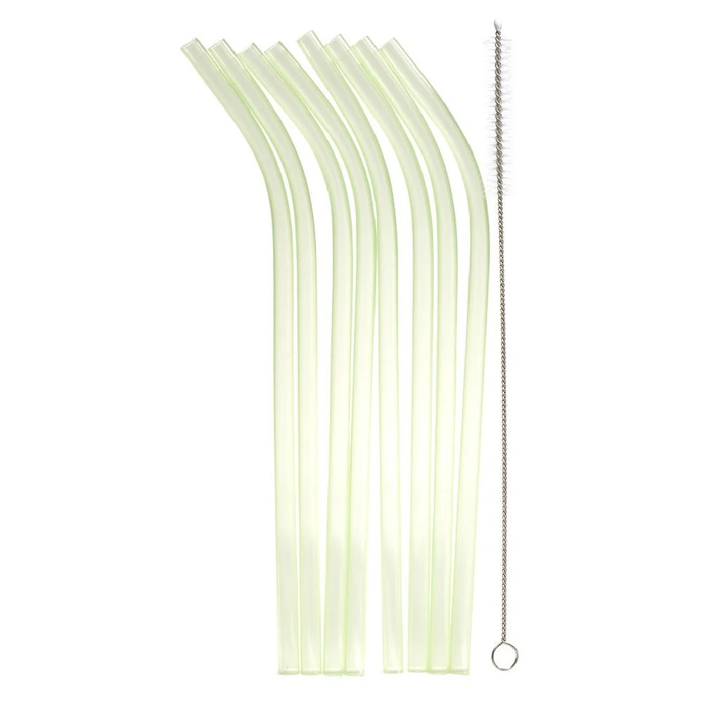 Paille réutilisable en plastique multicolore x8