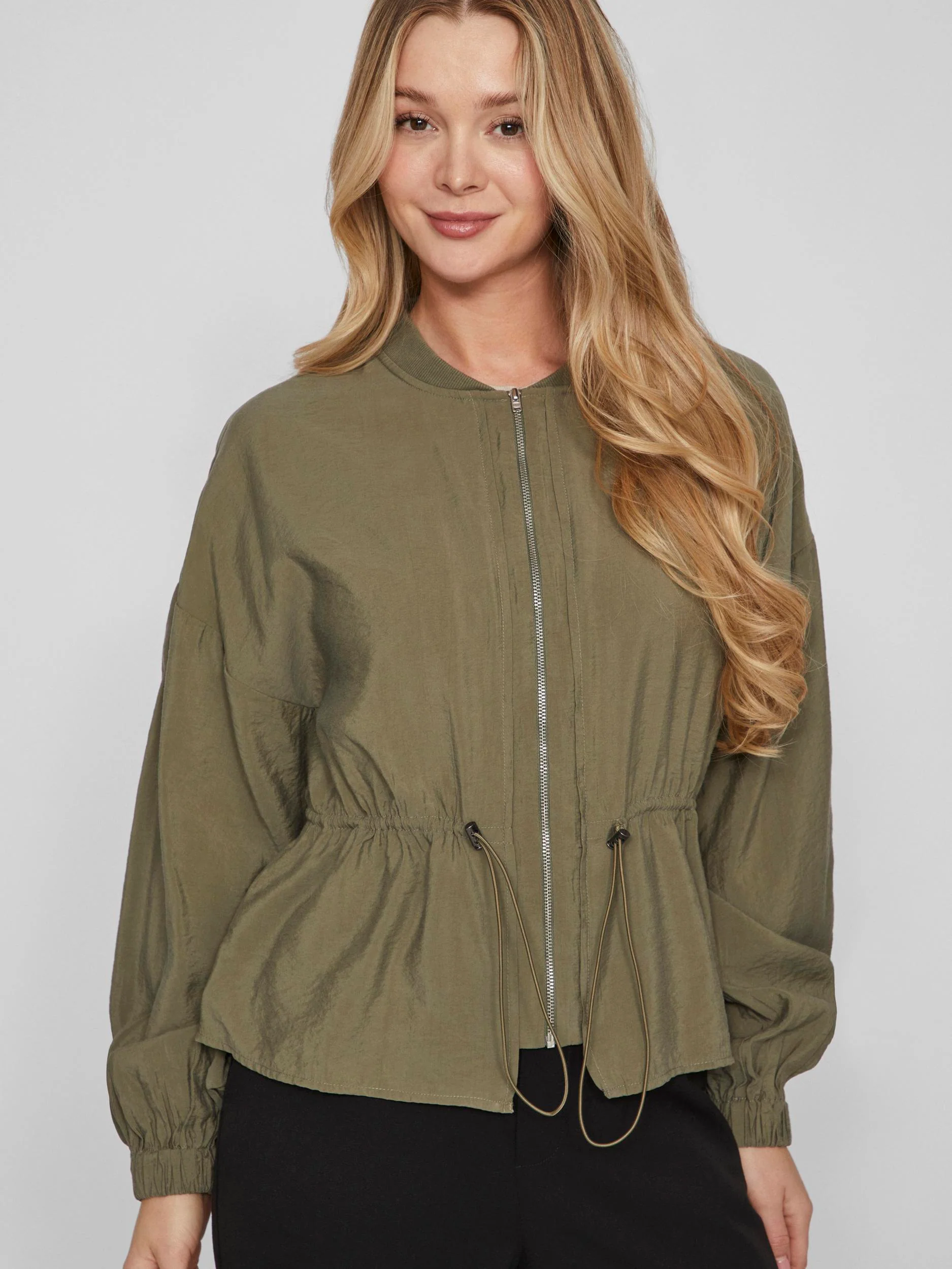 Vila  Visuva L/S Zip Short cardigan - Dusty Olive