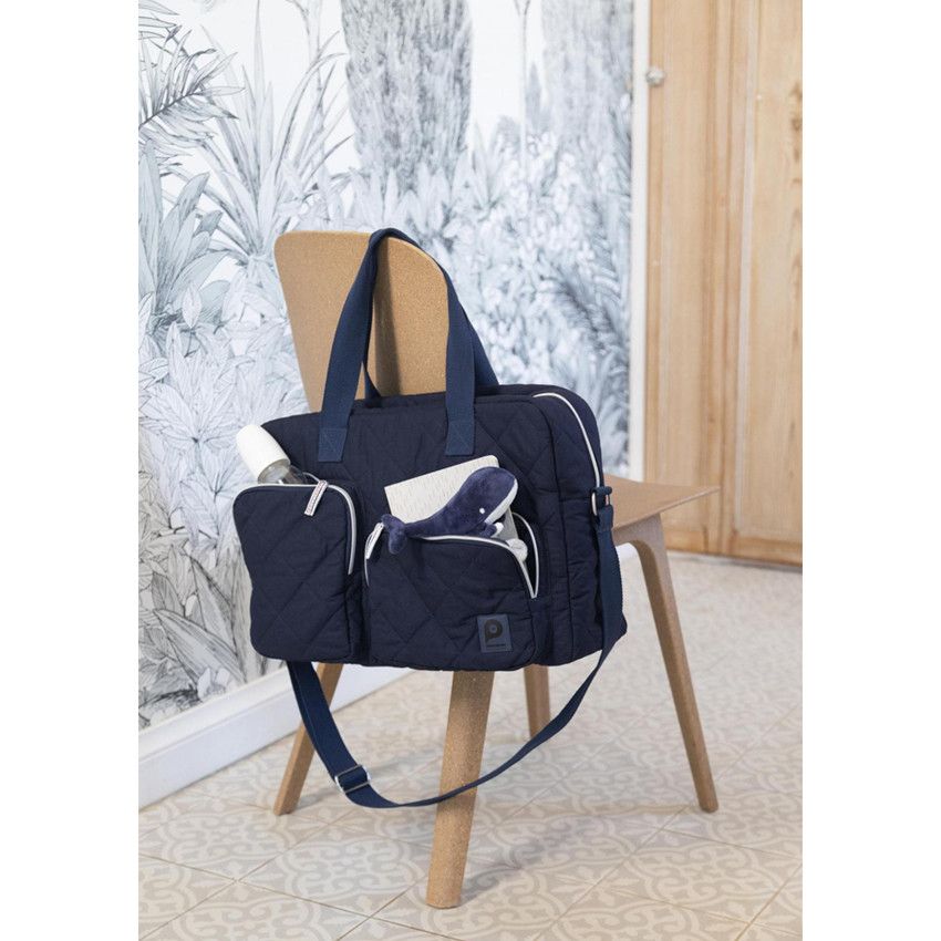 Doudou mouchoir baleine - Bleu marine