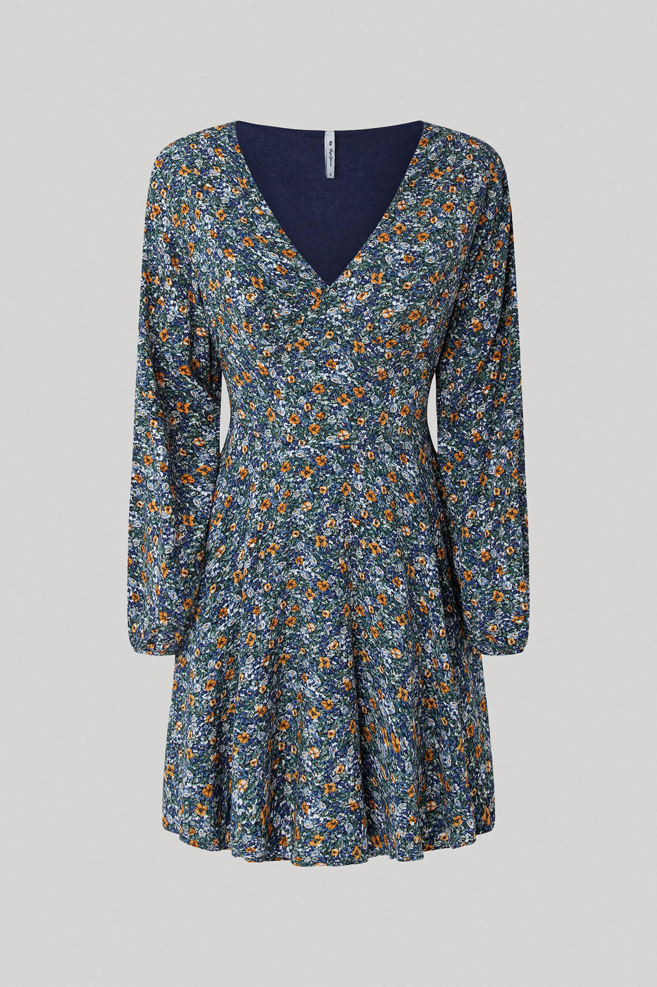 Vestido de tecido dobby com estampa floral