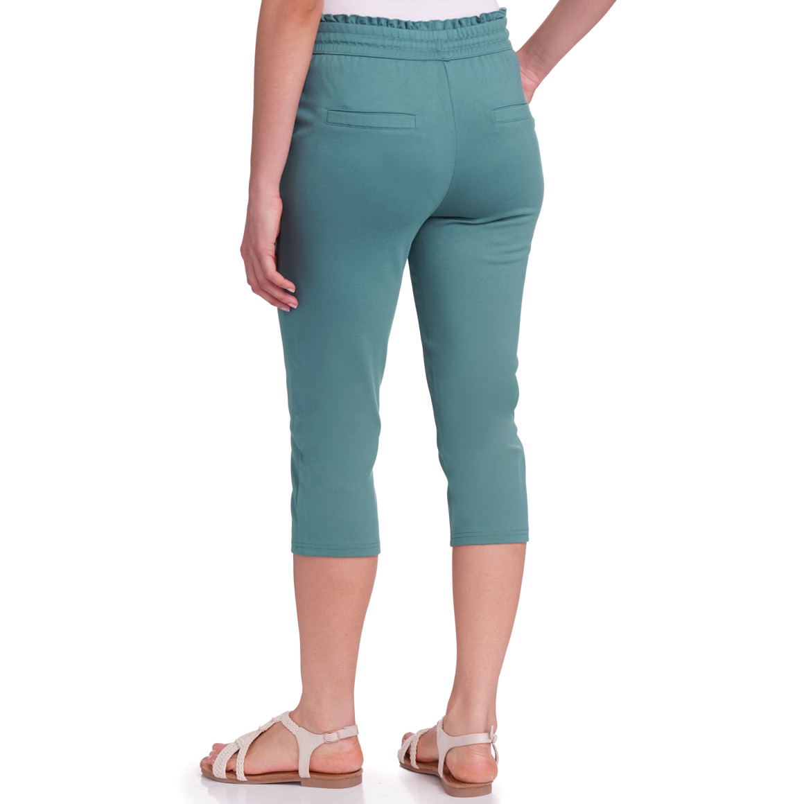 Gina Damen Jogpants in Capri-Länge dunkelgrün