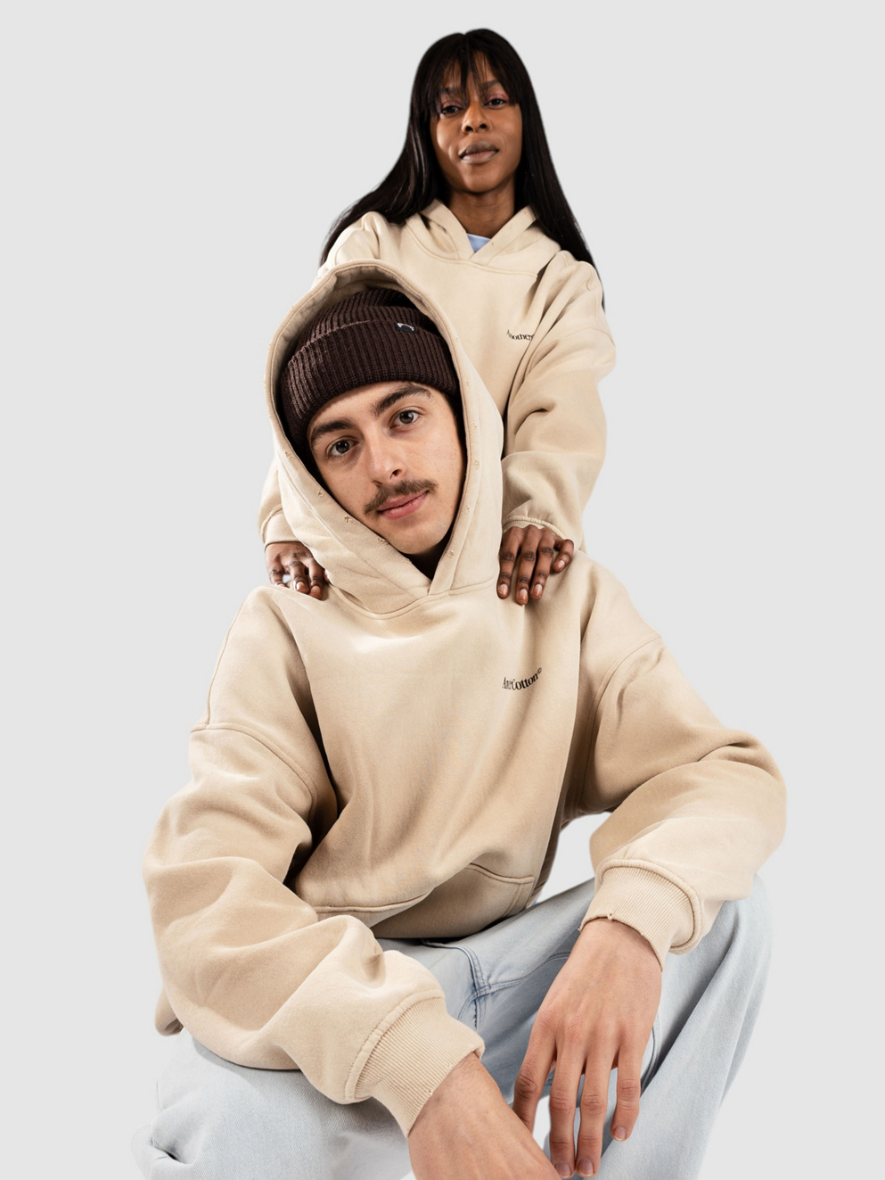 Another Cotton Lab More Espresso Hoodie washed moonlight