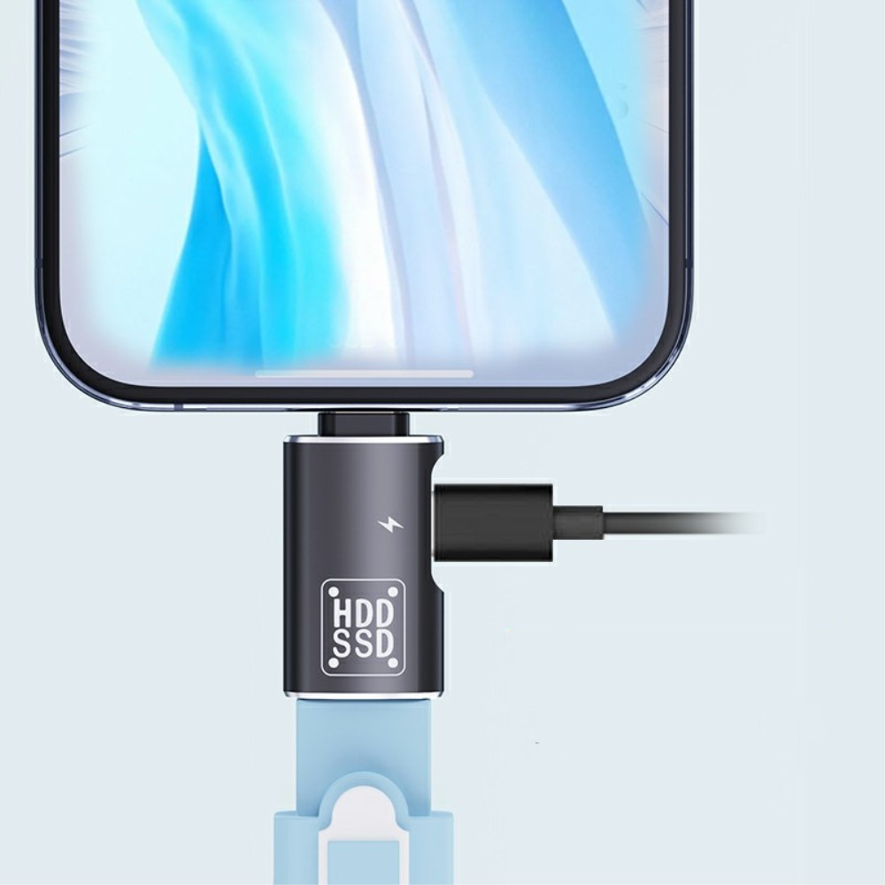 USB C auf USB A Adapter Konverter mit USB C Ladeanschluss (10Gbit/s) - Schwarz