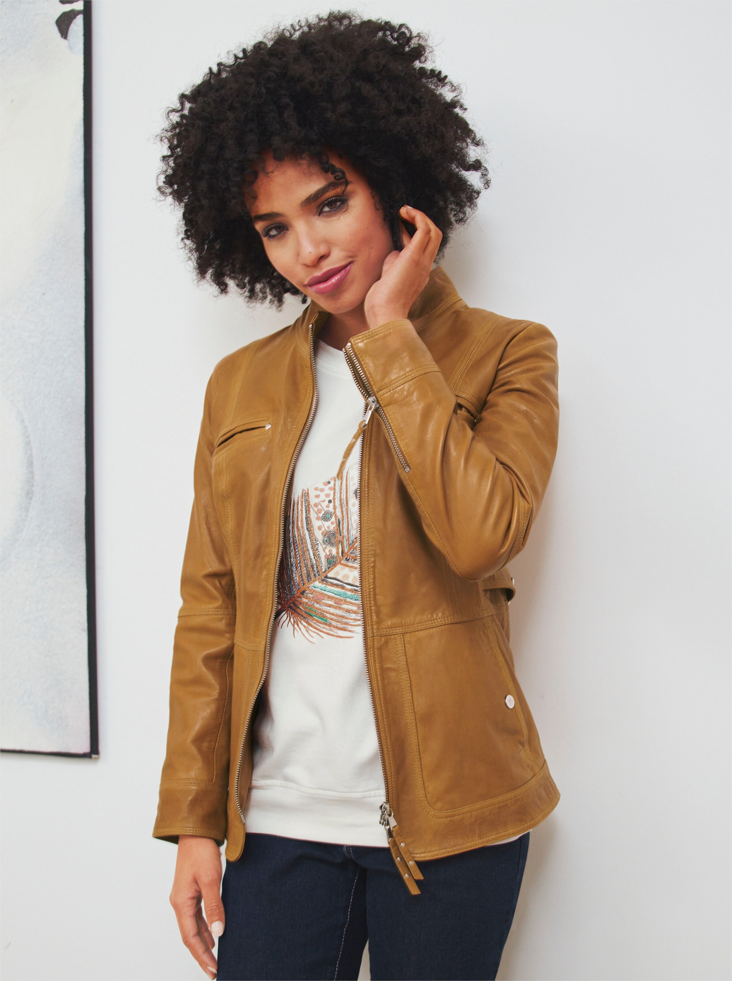 Leder-Jacke