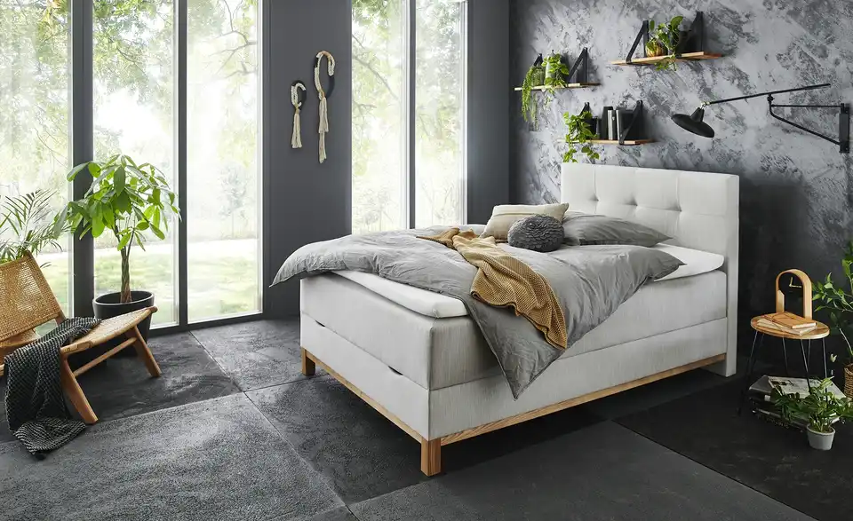 Boxspringbett Catania Hellgrau 140 cm